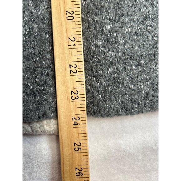 Zara Cardigan Womens Large Gray Knit Sherpa Collar Open Front Jacket Pockets - Picture 6 of 6